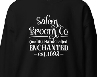 Salem Broom Company Sweatshirt, Funny Halloween Crewneck, Witch Shirt, Fall Vintage, Salem Sweatshirt H2299