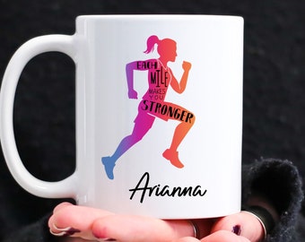 Personalized Running Gift For Women, Cross Country Runner Gift, Gift For Marathon Runner, Running Mug For Women, Female Runner Gift