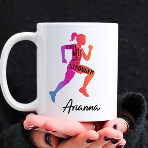 Personalized Running Gift For Women, Cross Country Runner Gift, Gift For Marathon Runner, Running Mug For Women, Female Runner Gift