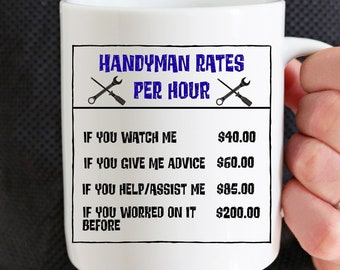 Funny Handyman Mug Gifts, Gifts For Handyman Appreciation, Funny Handyman Mug Cup Handyman Birthday Gag Gift Handyman Thank You Gift