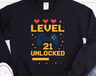 21st Birthday Shirt for Men Women, Funny TShirt for Gamer Son,21st Birthday T-Shirt for Son,  Gamer Gift for Son for Birthday Gift BI10033