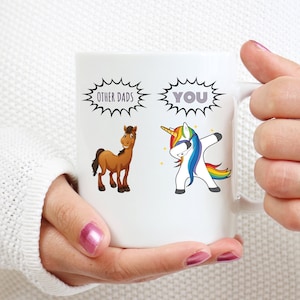 Dad Unicorn Mug, Fathers Day Gift Unicorn Mug For Dad From Daughter/Son Father Birthday Gift Coffee Mug/Cup Dad Gag Gift