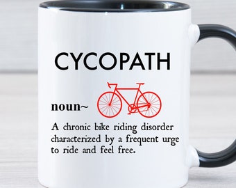 Bicycle Gifts, Bicycle Mug, Funny Biking Gift, Cycopath Mug, Funny Cycling Gifts, Bike Bicycle Gift, Bike Mug, Cycling Gift, Definition Mug