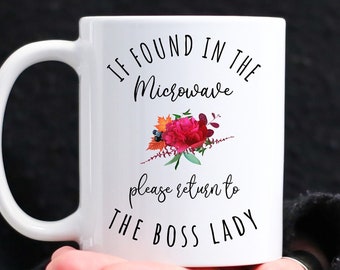 Funny Mom Mug, If Found In Microwave Mug, Please Return To The Boss Lady, Funny Mom Gifts, If Found Return To Mug, Gift Mother's Day Mug Mom