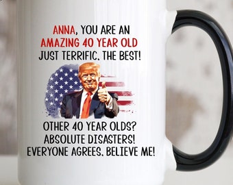 Personalized 40th Birthday Gifts For Women Men, 40th Birthday Coffee Mug, 40th Birthday Gift 40 Year Old, Fortieth Birthday Gift Dad Mom Mug