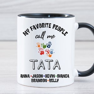 Personalized Tata Gifts, Personalized Tata Coffee Mug Tata Mug With Grandkids Names Father&#39;s Day Gifts For Tata Tata Birthday Gift Grandkids