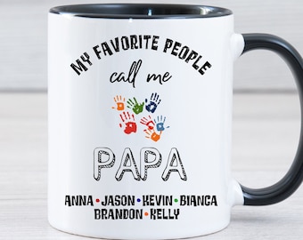 Personalized Papa Gifts, Personalized Papa Coffee Mug Papa Mug With Grandkids Names Father's Day Gifts For Papa Birthday Gift From Kids