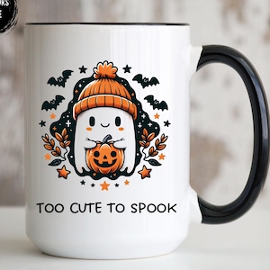Halloween Ghost Coffee Mug, Cute Spooky Ghost Halloween Mug, Fall Coffee Lover Gift, Halloween Gift For Kids Hot Chocolate Halloween Mug