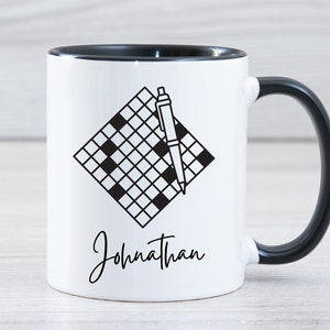 Crossword Puzzle Gifts, Crossword Puzzle Solver Gift Mug, Custom Gifts For Crossword Lover, Wordplay Gifts, Personalized Puzzle Lover Gifts