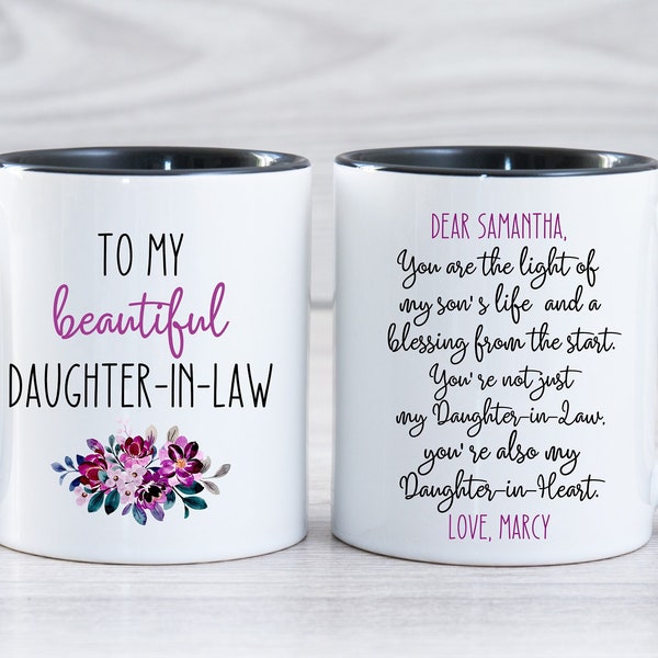 Daughter In Law Mug, Daughter-In-Law Gift, DIL Gift, For My Daughter In Law Future Daughter In Law Sentimental Gifts For Bride Wedding Gift