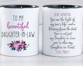 Daughter In Law Mug, Daughter-In-Law Gift, DIL Gift, For My Daughter In Law Future Daughter In Law Sentimental Gifts For Bride Wedding Gift