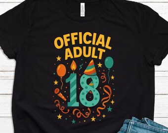 Adult 18 Candles 18th Birthday Shirt 18 Year Old T-Shirt, Happy 18th Birthday Tee, Eighteen Birthday T-Shirt BI10030