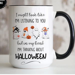 Halloween Ghost Coffee Mug, Cute Spooky Ghost Halloween Mug, Fall Coffee Lover Gift, Halloween Housewarming Gift, Coffee Lover Halloween Mug