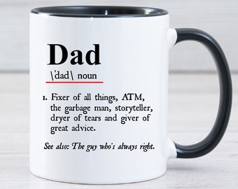 Dad Definition Mug, Dad Gift From Daughter Dad Gift Funny Dad Mug Gift From Daughter To Dad Funny Father's Day For Dad From Daughter