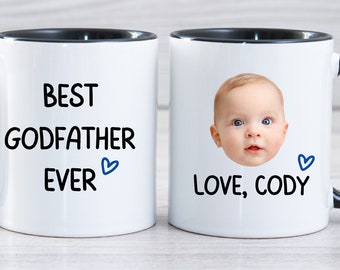 Best Godfather Ever Gifts, Personalized Godfather Mug, Personalized Godfather Gifts Baby Photo Mug, Father's Day From Godson Goddaughter