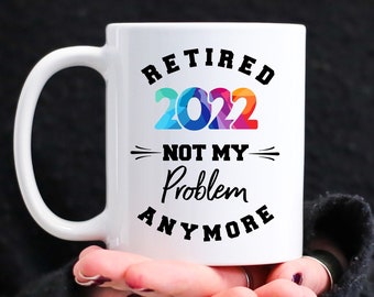 Cadeaux drôles de retraite 2022, tasse de tasse de café de retraite 2022, cadeaux pour retraité, cadeau de bâillon de retraite, cadeaux drôles de retraite de bureau, retraité