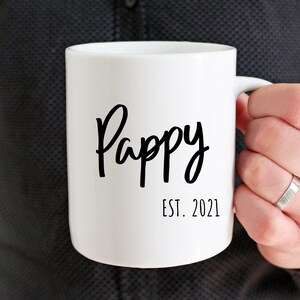 Pappy Gifts, Pappy Coffee Mug Pappy Established 2021 Mug New Pappy Gifts Pappy To Be Baby Reveal 2021 Gifts For Pappy Birthday, Pappy Mug