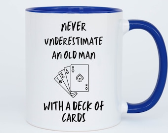 Gifts for Cards Player, Funny Card Player Gifts, Playing Card Gift Mug, Gifts For Him Men, Funny Bridge Game Gifts, Funny Poker Player Gifts