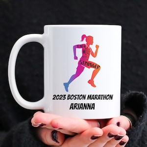 Boston Marathon Gift Mug, 2023 Boston Marathon Runner Gift Mug, Personalized Marathon Runner Gifts, Marathoner Gift Idea