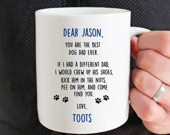 Dog dad gift, Gift For Dad From Dog, father's day gifts for dog dad, personalized dad dog gift, dog dad mug, dog dad coffee mug