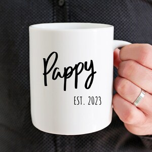 Pappy Coffee Mug Pappy Established 2023 Mug Pappy Gifts, New Pappy Gifts Pappy To Be Baby Reveal 2023 Gifts For Pappy Christmas Birthday