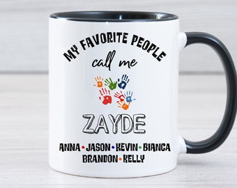 Zayde Gift,Zayde Mug, Personalized Zayde Fathers Day,Zayde Gift Personalized, Funny Grandpa Mug,Zayde Gifts,Zayde Cup From Grandkids