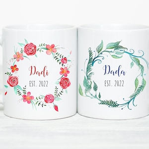 Dadi Dada Mug Set, New Dadi Dada Gifts, Dadi Dada Est 2022 Mug Set, Indian Grandparent Pregnancy Announcement Gift, Indian Grandparents Gift