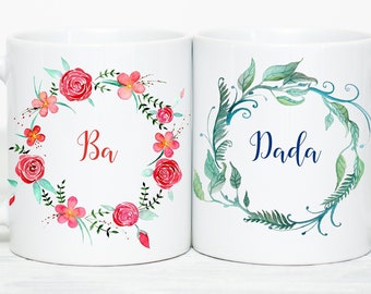 Ba Dada Mug Set New Ba Dada Gifts Ba Dada Anniversary Mug Set Indian Grandparent Pregnancy Announcement Gift, Indian Grandparents Gift