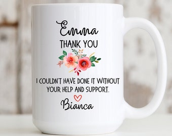 Personalized Thank You Mug, Thank You Gifts, Friend Mentor Appreciation Gift, Thank You Mug, Custom Thank You Present, Thankful