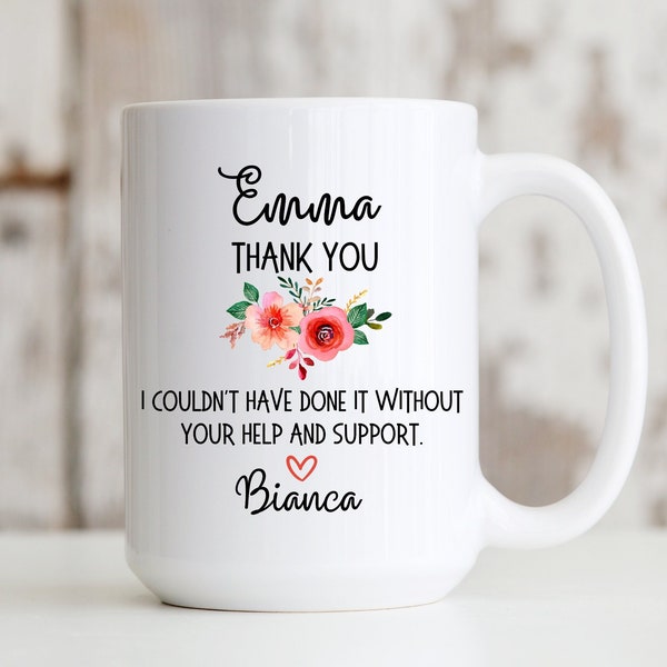 Personalized Thank You Mug, Thank You Gifts, Friend Mentor Appreciation Gift, Thank You Mug, Custom Thank You Present, Thankful