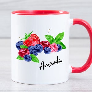 Strawberry Gifts, Strawberry Mug, Blueberry Gifts, Blueberry Coffee Mug Cup, Still Life Art Mug, Strawberry Coffee Mug Cup, Strawberry Lover