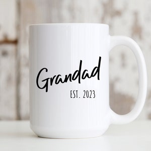 Grandad Gifts, Grandad Coffee Mug Grandad Established 2023 Mug New Grandad Gifts Grandad To Be Baby Reveal 2023 Gifts For Grandad Birthday