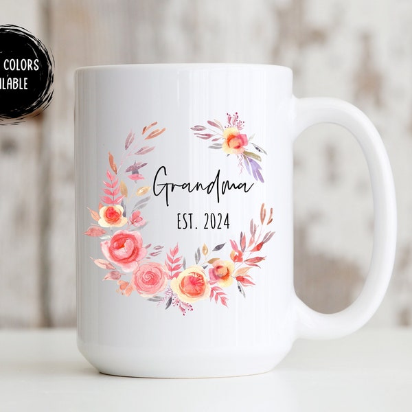 Grandma Gifts Grandma Established 2024 Mug Grandma Coffee Mug Grandma To Be Baby Reveal 2024 Gifts For New Grandma Mothers Day For Grandma