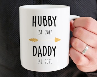 New Dad Baby Reveal Mug Gifts, New Dad Gift From Wife, Personalized Daddy To Be Coffee Mug, First Time Dad Gifts, First Baby Gift, Hubby Mug