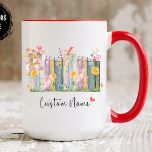 Personalized Floral Books Mug, Gift for Book Lovers, Favorite Bookshelf Coffee Mug, Custom Tittle & Name Librarian Bookworm Gift for Reader