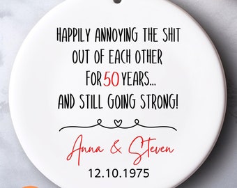 50th Wedding Anniversary Ornament, Golden Anniversary Ornament, 50th Anniversary Gift For Parents Grandparents Couples, 50 Year Wedding Gift