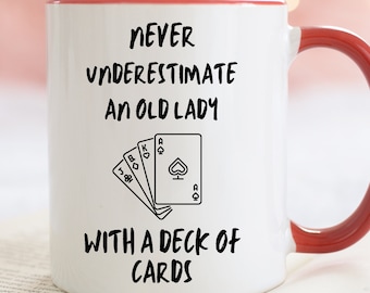 Funny Card Player Gifts, Playing Card Gift Mug, Gifts for Cards Player, Gifts For Her, Funny Bridge Game Gifts, Funny Card Player Gifts