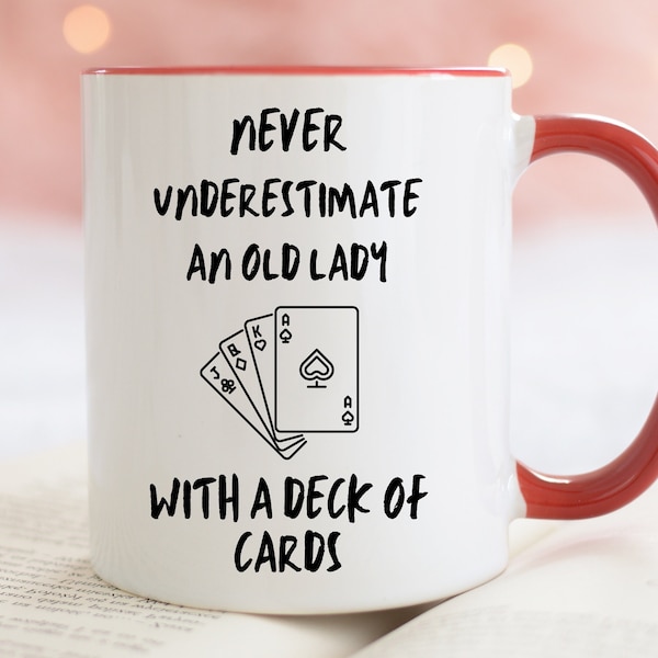 Funny Card Player Gifts, Playing Card Gift Mug, Gifts for Cards Player, Gifts For Her, Funny Bridge Game Gifts, Funny Card Player Gifts