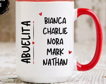Custom Abuelita Mug, Personalized Abuelita Gift For Abuelita, Christmas Abuelita Mug Gift with Grandkids Names,Abuelita Coffee Mug Grandkids