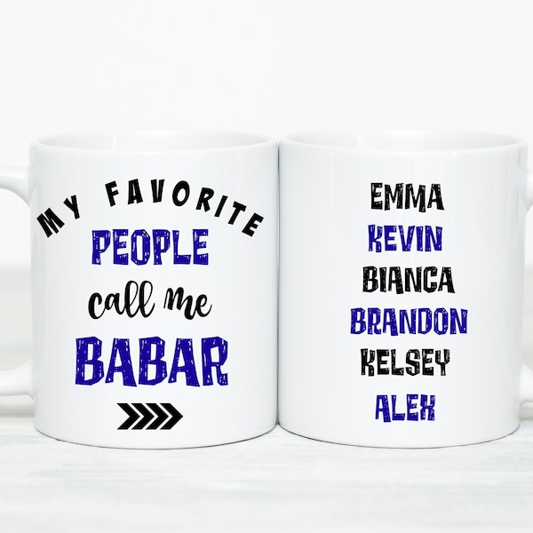 Babar Gift, Babar Mug, Personalized Babar's Favorite, Babar Gift Personalized, Funny Grandpa Mug, Babar Gifts, To Babar From Grandkids