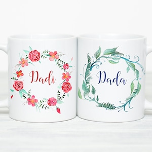 Dadi Dada Mug Set New Dadi Dada Gifts Dadi Dada Anniversary Mug Set Indian Grandparent Pregnancy Announcement Gift, Indian Grandparents Gift