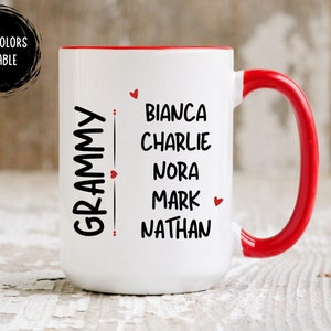 Custom Grammy Mug, Personalized Grammy Gift For Grammy, Christmas Grammy Mug Gift with Grandkids Names, Grammy Coffee Mug from Grandkids