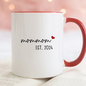 Mommom Mug, Mommom Gifts, Mommom Established 2024 Mug, New Mommom Gifts, Pregnancy Announcement New Grandma Gift Mug Promoted To Mommom