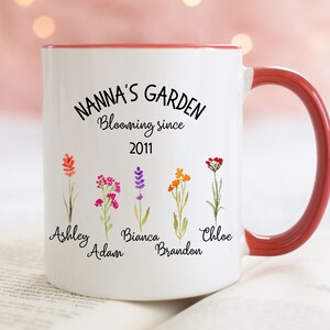 Nanna Mug With Grandkids Names Mothers Day Personalized Gift For Nanna Wildflower Floral Mug Nanna Gifts Nanna Birthday Nanna Christmas