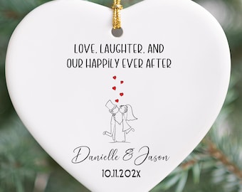 Married Ornament 2025, Custom Forever Ornament with Names & Date, Personalized Married Ornament, Ceramic Ornament Wedding Gift Mr and Mrs.