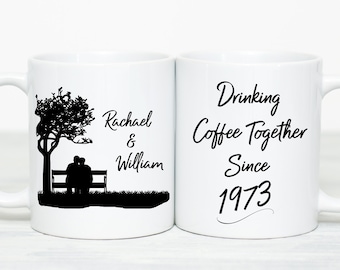 Personalized 50th Anniversary Gifts, 50th Wedding Anniversary Gifts, 50th Anniversary Gifts For Parents, 50th Anniversary Mug Set