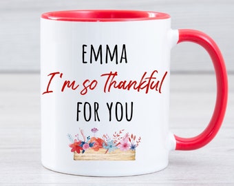Personalized Thanksgiving Mug, Personalized Thanksgiving Gifts, Thank You Coffee Mug, Friend Appreciation Gifts, Thanksgiving Gratitude Gift