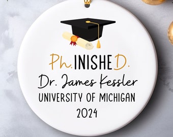 PhD Graduation Gift For Men Women, Personalized Phd Ornament Phd Ph.D. Grad Doctoral Graduation Ornament, Custom Doctorate Graduation Gift,