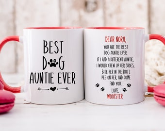 Personalized Dog Aunt Gifts, Dog Aunt Coffee Mug, Dog Auntie Christmas Birthday, Stocking Stuffers For Dog Auntie, Gift For Aunt Of Dogs