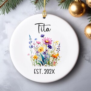 Tita Est 2025 Ornament,New Tita Gifts Tita To Be Christmas Ornament, Spanish Tita Gifts For Tita Promoted To Tita Keepsake Ornament For Tita